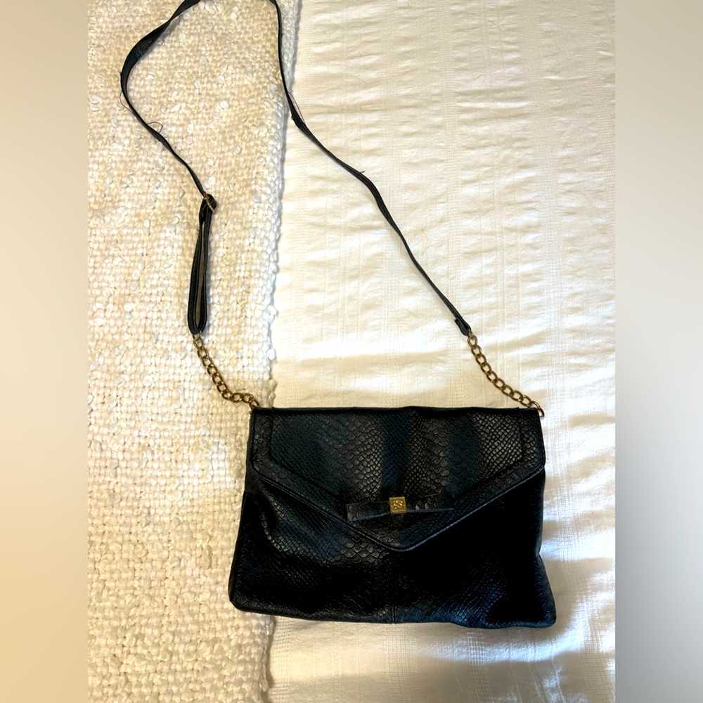 Black snakeskin clutch/crossbody